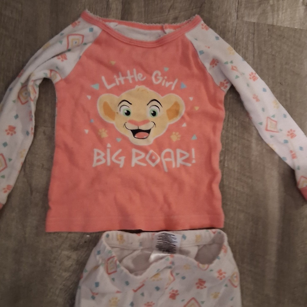 Disney Lion King Baby Girl Nala Pajama Set 18 Mos EUC